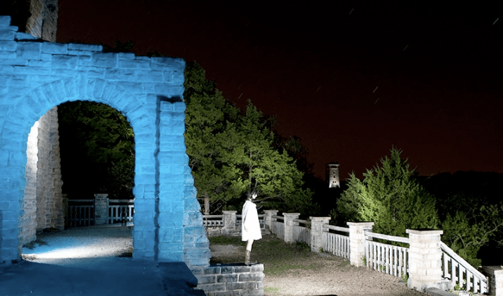 High on a hill in Ha Ha Tonka State Park, Mo., it's easy to imagine that ghosts might haunt the ruins of the old Snyder mansion, built by a wealthy Missouri businessman who died long before his dream retreat was completed. The castle-like structure was gutted by fire in 1942, while the nearby water tower survived until vandals set it ablaze 34 years later. Photo ©2009 by Joel Kowsky.